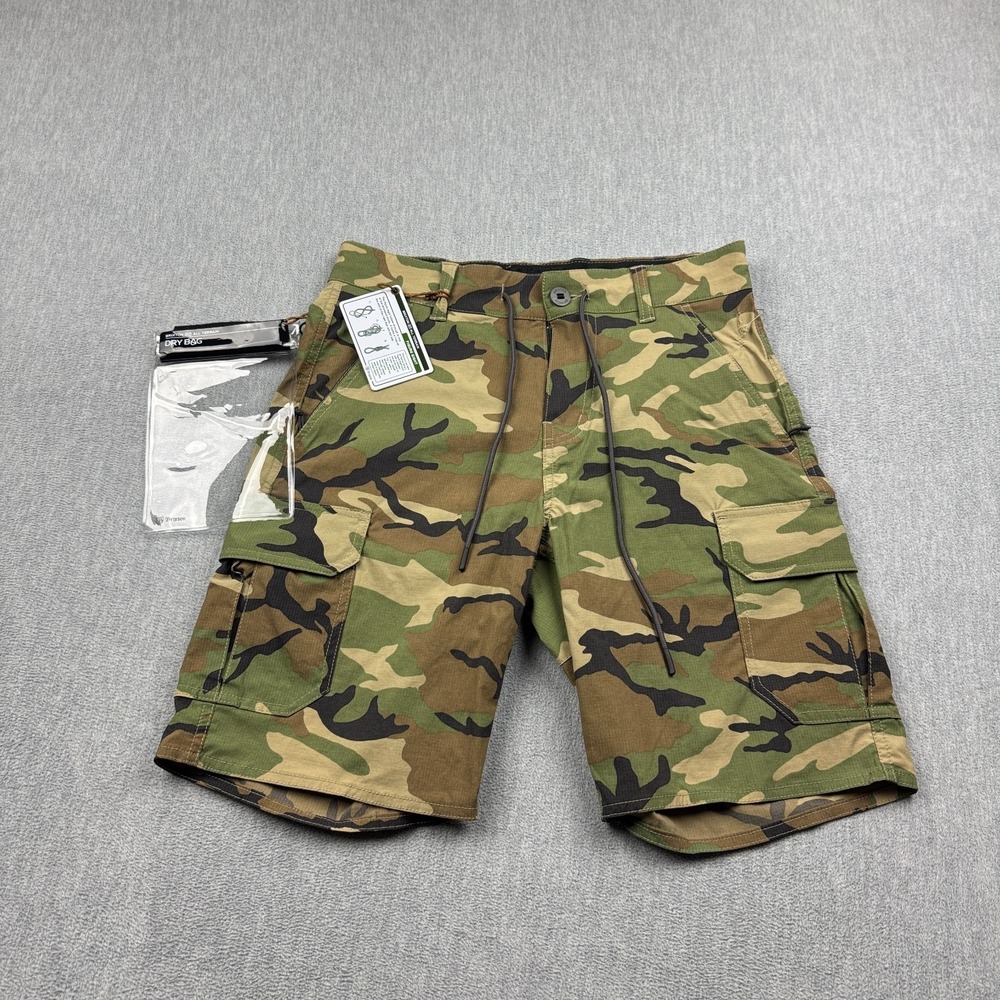 Brixton Shorts Men 28 Green Camo Transport Cargo 8" Chino Relaxed Fit Hiking NWT